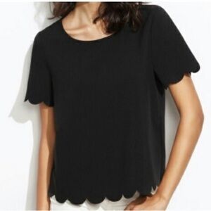 Topshop scallop top Short sleeve slight crop classy